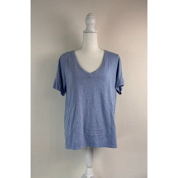 Marine Layer women's‎ medium light blue v-neck basic tee shirt cotton modal - Picture 1 of 6